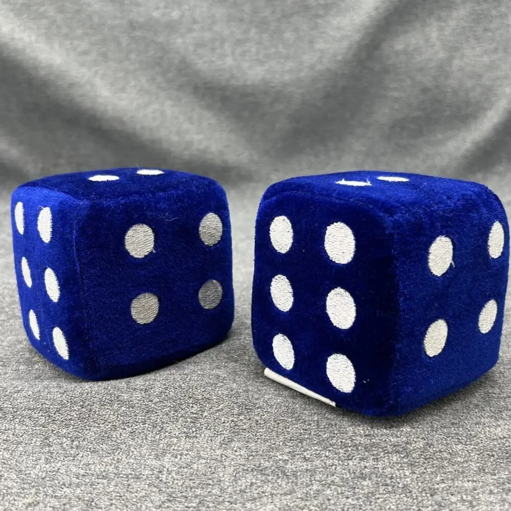 Welcome To Famous Las Vegas Nevada Soft Plush Novelty Dice 2pc Set Blue 3